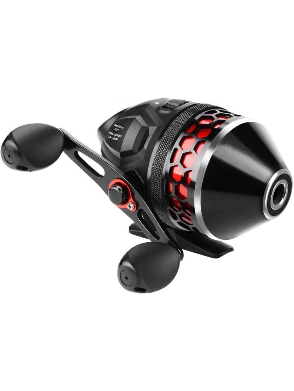 Spincast Fishing Reel with Reversible Handle & Easy Push-Button Action